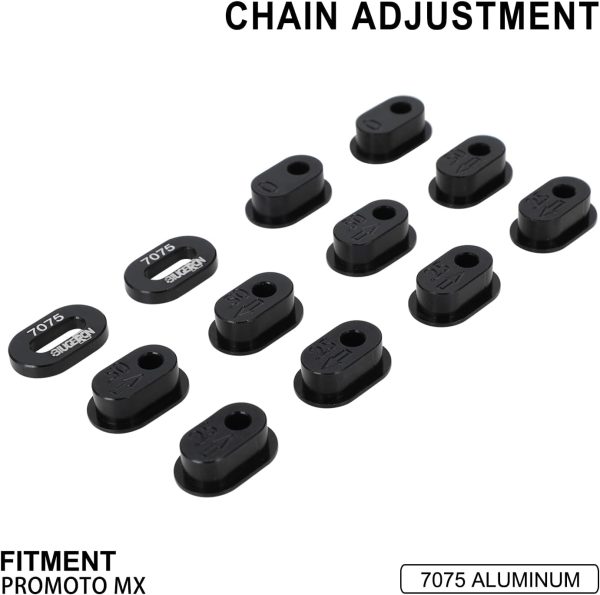 Chain Tension Adjuster Set Chain Adjustment 7075 Aluminum for RC Motorcycle Promoto-MX 1/4 Promoto MX RC Dirt Bike-Black - Image 3