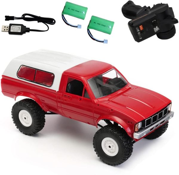 The perseids RC Rock Crawler RC Trucks 4x4 Pickup 1:16 Remote Control Car 2.4G Off-Road RC Crawler Semi Truck and Trailer All Terrain RTR Racing Vehicles Pickup with 2 Batteries (WPL C24) - Image 2