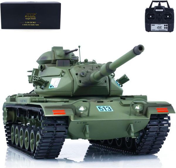 TD 1/16 RC Tank Model Plastic for M60A3 USA RC Infrared Battle Tanks Model 320°Turret Rotation Light Sound Smoke Unit for Hobby BB Shooting Airsoft Tank That Shoot - Image 2