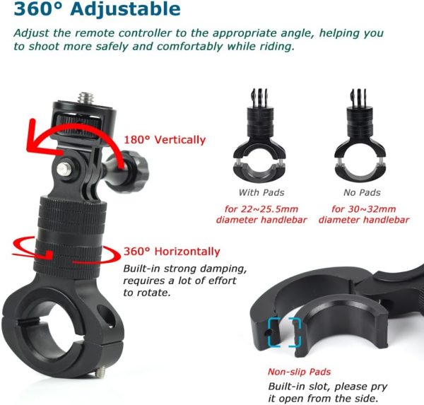 Aluminum Bike Handlebar Mount for DJI RC / RC2 Remote Control,Adjustable Bicycle Mount Adapter Base Holder for DJI Mini 4 Pro/Mini 3 Pro/Mini 3 - Image 4