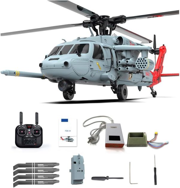 RC Helicopter with GPS for Adults, YU Xiang F09-H SH60 2.4G 8CH Brushless Motor RC Military Helicopter, 6G/3D Stunt Copter RC Aircraft Model with Controller - Image 2