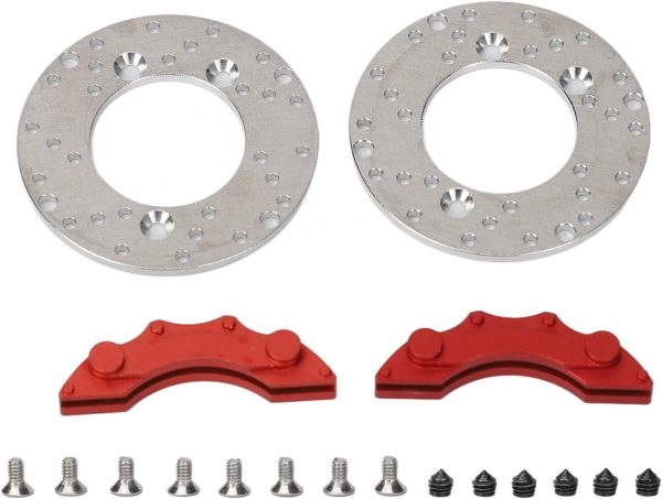 RC Aluminum Disc Brake Caliper Set 1.4in High Simulation RC Brake Disc with Screws, Direct Replacement for Traxxas 1/10 RC Cars - Image 2