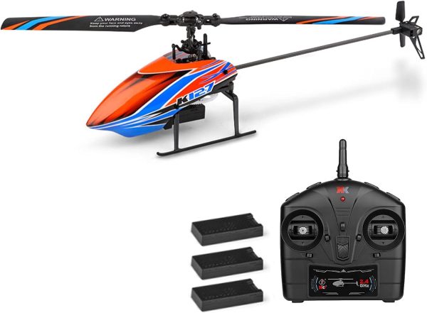 GoolRC RC Helicopter, WLtoys XK K127 Remote Control Helicopter, 4 Channel RC Aircraft with 6-Axis Gyro, Altitude Hold, One Key Take Off/Landing, Easy to Fly for Kids and Beginners, Include 3 Batteries - Image 2