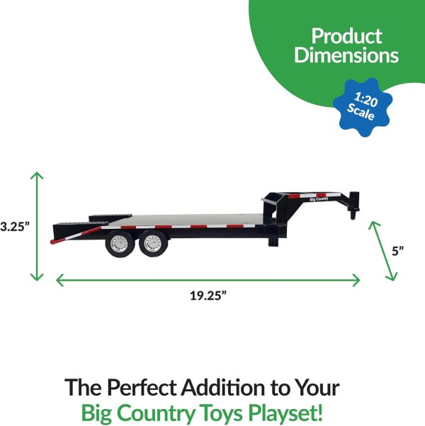 Big Country Toys Flatbed Trailer with Gooseneck Trailer Hitch, Fun Add-On for Farm Toys & Toy Trucks… - Image 3