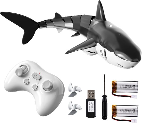 Bennol 2.4Ghz Remote Control Shark Toys for Boys Kids, 1:18 Scale High Simulation Shark for Pool, Electric RC Shark Fish Toys with Light & Spray Water Function for 4 5 6 7 8 9 Year olds Kid Boys Girls - Image 2