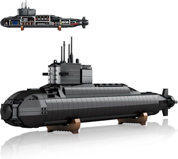 NUTCRACKER Nuclear Submarine Building Set for Adult - Military Submarine Building Model with Light, Battleship Toy Building Set, Birthday Christmas Gifts for Men Teens Boys 14+ (1498 Pieces) - Image 2