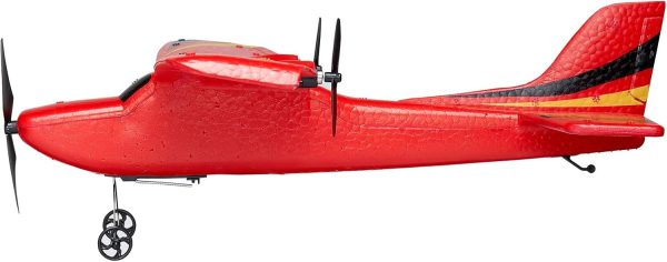 VEVOR RC Airplane, 2.4GHz 2 Channel Remote Control Aircraft with 6-Axis Gyro Stabilizer, Ready to Fly Aircraft Toy with 2 Batteries, RC Sailplane for Kids, Beginners, Red - Image 12