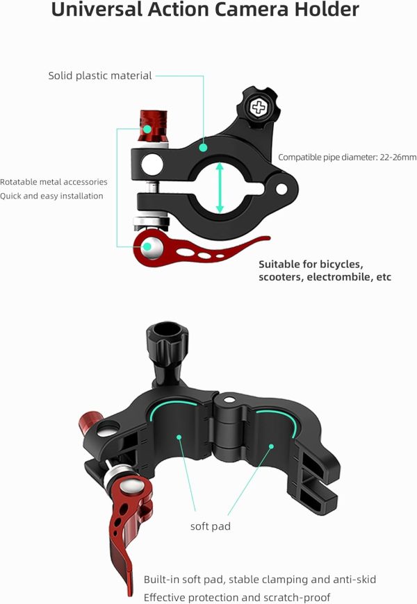 O'woda RC Bicycle Remote Control Mount for DJI Mini 3 / Mini 3 Pro/Mavic 3 Pro, Adjustable Bike Clip RC Holder Compatible with DJI RC Accessories - Image 5