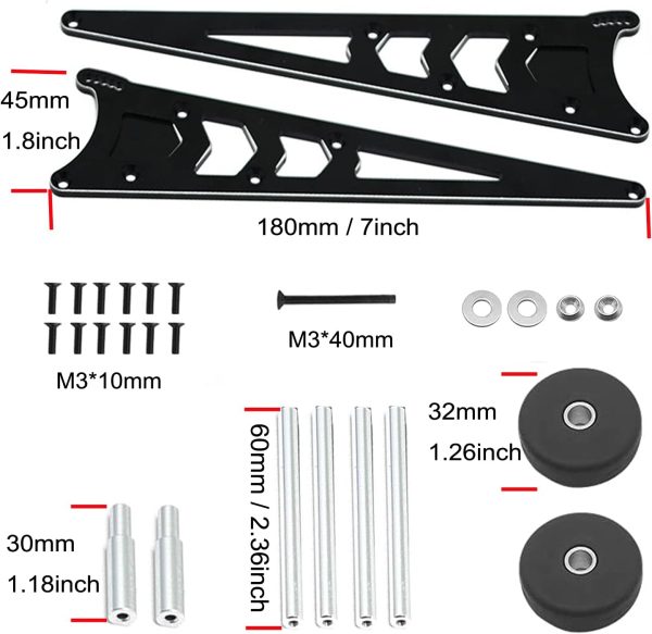 Alloy Adjustable Tail Wheel Head up Rear Wheelie Bar Kit for 1/10 RC Slash 2WD Rustler Bandit - Image 4