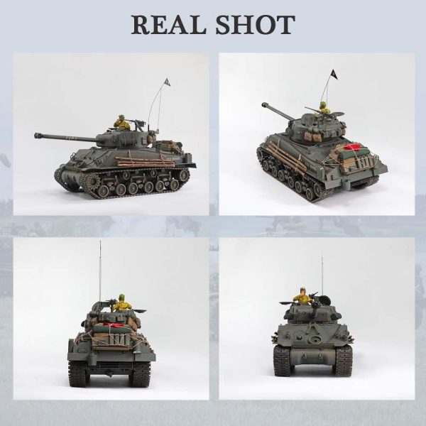 1/10 M4A3E8 Fury Sherman Brad Pitt Tank with Master Camouflage Weathering+Figure RTR RC Tanks - Image 6