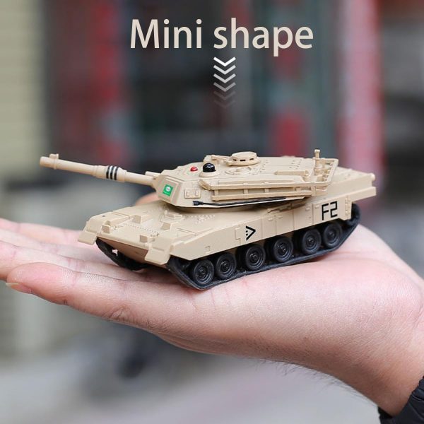 2.4GHz Mini RC Tank Toy with LED and Rotating Turret. The Ultimate Military Toy for Boys and Girls (Yellow) - Image 6