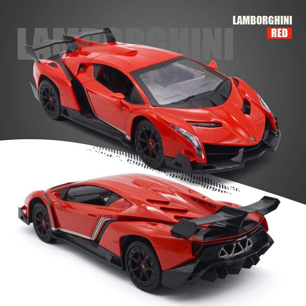 QUN FENG Remote Control RC CAR Racing Cars Compatible with Lamborghini Veneno Officially Licensed 1:24 Toy RC Cars Model Vehicle for Boys 6,7,8 Years Old,red - Image 5