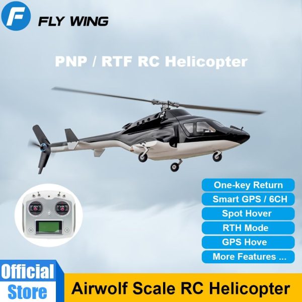 Flywing Airwolf V2 FW450 6CH Scale RC Helicopter RTF H1 Flight Control FLYWING GPS Scale Helicopter Airwolf Aircraft Simulation (RTF Version) One Key Return Brushless Motor 450 Size - Image 2