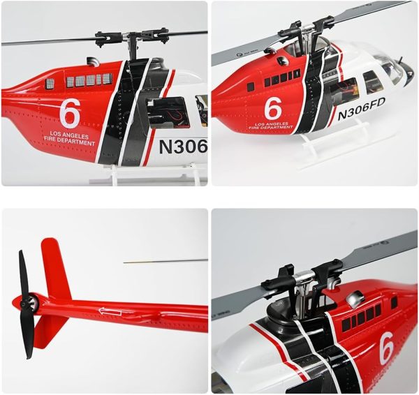 F FLYWING Bell 206 RC Helicopter V3 6CH GPS Altitude Hold Two Rotor 1:16 RC Scale Helicopter PNP RTF with H1 Flight Control System Bell 206 v3 Helicopter - Image 5