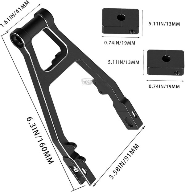 Upgrades Parts Aluminum 7075 Rear Swing Arm Adjustable Wheelbase for LOSI 1/4 Promoto MX Motorcycle Off-Road Vehicle RTR FXR LOS06000 LOS06002，(Larger Inner Bearing),Black - Image 8