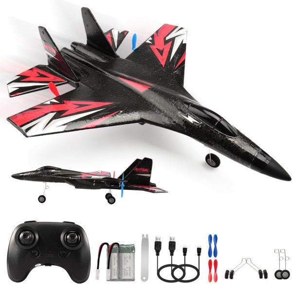 New Upgrade SU27 RC Airplane, Remote Control Fighter Toys, 2.4GHz 6-axis Gyro Stabilizer RTF Glider Aircraft Plane with 2 Batteries Easy to Fly Outdoor Toy for Adults Kids Beginners Boys - Image 2