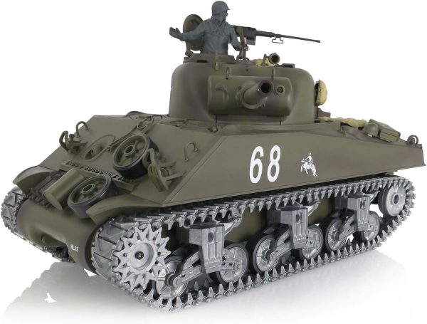 TOUCAN RC HOBBY Henglong 1/16 Customized 7.0 M4A3 Sherman RC Tank 3898 Barrel Recoil 360° Metal - Image 7