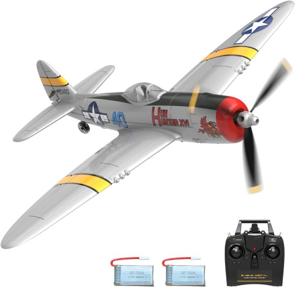 VOLANTEXRC RC Plane for Beginners, 4CH WWII Warbird P-47 Thunderbolt with Aileron, 2.4Ghz RC Airplane with Xpilot Self Righting&One Key Aerobatic, Gifts for Adults (761-16 RTF) - Image 2