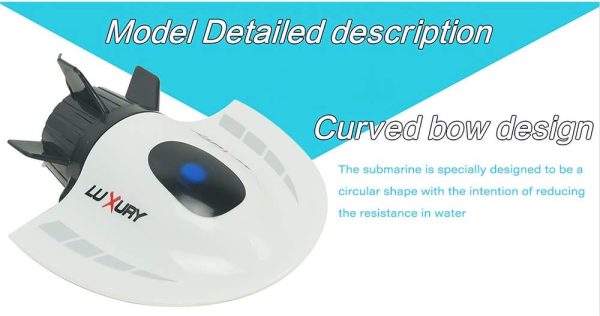 GoolRC Mini RC Submarine Boat, Remote Control Waterproof Diving Toy for Kids (White) - Image 6