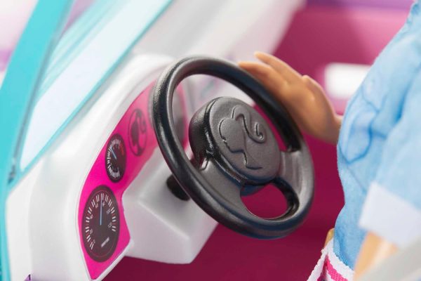 Barbie Toy Car, Doll-Sized SUV, Purple Off-Road Vehicle with 2 Pink Seats & Treaded, Rolling Wheels - Image 5