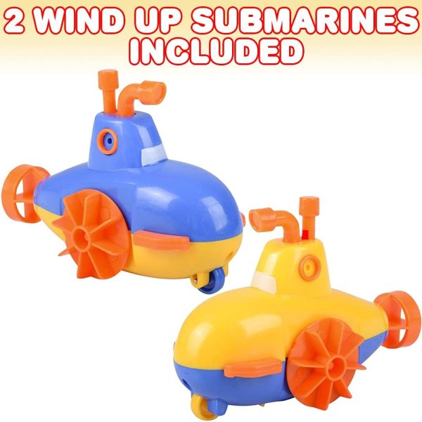 ArtCreativity Wind Up Submarine Toys for Kids, Set of 2, Water Swimming Toy Submarines, Fun Bathtub Toys for Kids, Underwater Party Favors for Boys and Girls, Unique Goodie Bag Fillers - Image 3