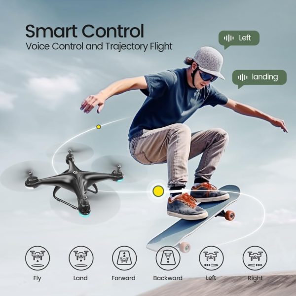 Holy Stone HS110D FPV RC Drone with 1080P HD Camera Live Video 120°Wide-Angle WiFi Quadcopter with Gravity Sensor, Voice & Gesture Control, Altitude Hold, Headless Mode, 3D Flip RTF 2 Batteries - Image 6