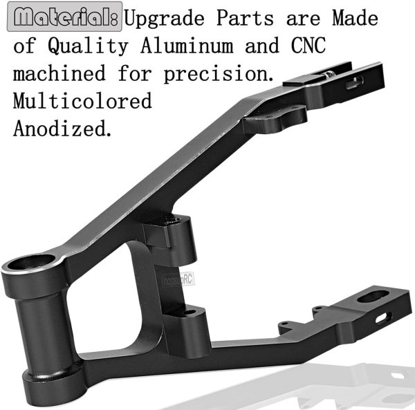 Upgrades Parts Aluminum 7075 Rear Swing Arm Adjustable Wheelbase for LOSI 1/4 Promoto MX Motorcycle Off-Road Vehicle RTR FXR LOS06000 LOS06002，(Larger Inner Bearing),Black - Image 5