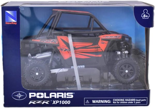 Newray Polaris RZR XP 1000 Bike ATV Dirt Rider 1/18 Scale Pre-Built Model Vehicle Orange - Image 8