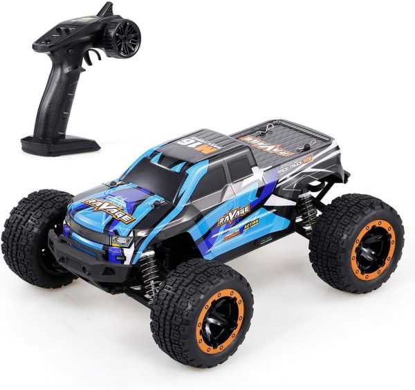 GoolRC 16889A RC Car, 1:16 Scale Remote Control Car, 4WD 45KM/H High Speed RC Truck with Brushless Motor, 2.4GHz All Terrain Off Road RC Crawler, Electric Vehicle Toy for Kids and Adults (Blue) - Image 2