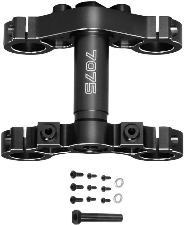 Aluminum 7075 Triple Clamp Set Upgrades Part for Losi 1/4 Promoto MX Motorcycle Dirt Bike RTR FXR LOS06000 LOS06002,Black - Image 2