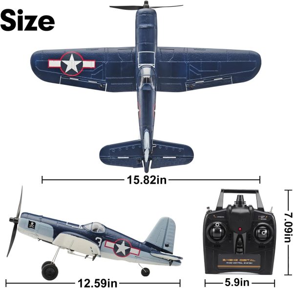 2023 New Upgrade F4U Corsair RC Plane 4 Channel RTF Remote Controlled Aircraft RC Airplane for Beginners Adult with Xpilot Stabilization System & One Key Aerobatic - Image 3