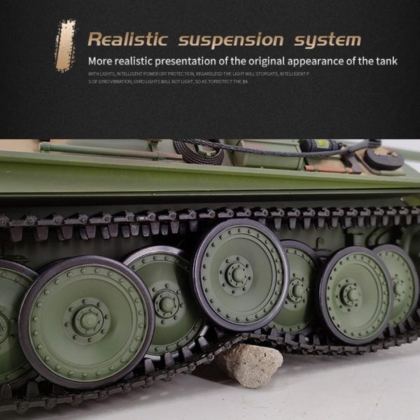 Large RC Tank for Adults- 1/16 German Panther G RC Tank That Shoots, 2.4G Remote Control Tank with Steel Gearbox Sounds Light Smoke, RC Military Vehicle Model (Camouflage Green) - Image 6