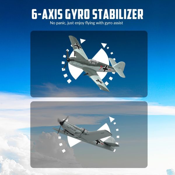 VOLANTEXRC RC Plane 3 Channel Remote Control Airplane Fighter Toys, 2.4GHz 6-axis Gyro Stabilizer RTF Glider Aircraft Plane, Easy to Fly for Adults Kids Beginners Boys (BF109) - Image 5