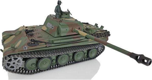 Heng Long RC Tank 1/16 7.0 Upgraded German Panther G Infrared Combat 340° Rotating Turret Smoking Generator RTR RC Tank 3879 Metal Tracks BB Shooting Airsoft Tank That Shoot - Image 5