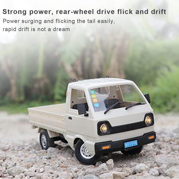 WPL D12Mini Kei Truck RC Car 1/16 2.4Ghz Remote Control Rock Crawler Off Road Truck with Brushed Motor, LED Headlights, Middle Engine Rear Drive RTR Toys Car for Adults - Image 7