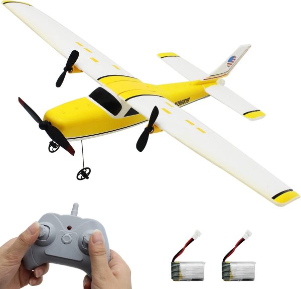 fisca RC Plane Remote Control Cessna 182 Airplane, 2.4Ghz 2CH Foam Drone Ready to Fly Aircraft Toy for Kids and Adults - Image 2