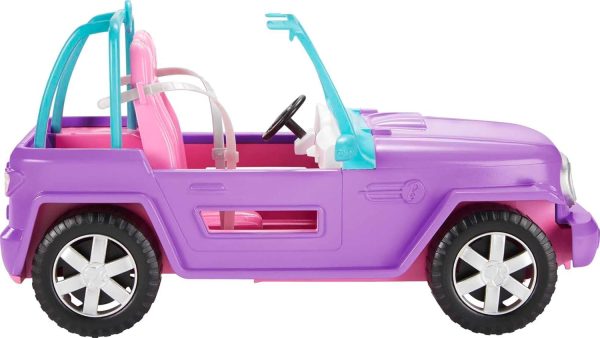 Barbie Toy Car, Doll-Sized SUV, Purple Off-Road Vehicle with 2 Pink Seats & Treaded, Rolling Wheels - Image 2