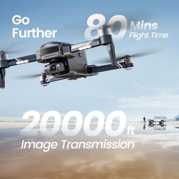 Holy Stone HS600D 3 Axis Brushless Gimbal GPS Drones with Camera for Adults 4K, FPV Drone, 8K Image, 4K/30FPS Video, 48MP Photo, 80 Min Flight, Auto Return, 20000Ft Control, QuickShot, Upgraded HS600 - Image 5