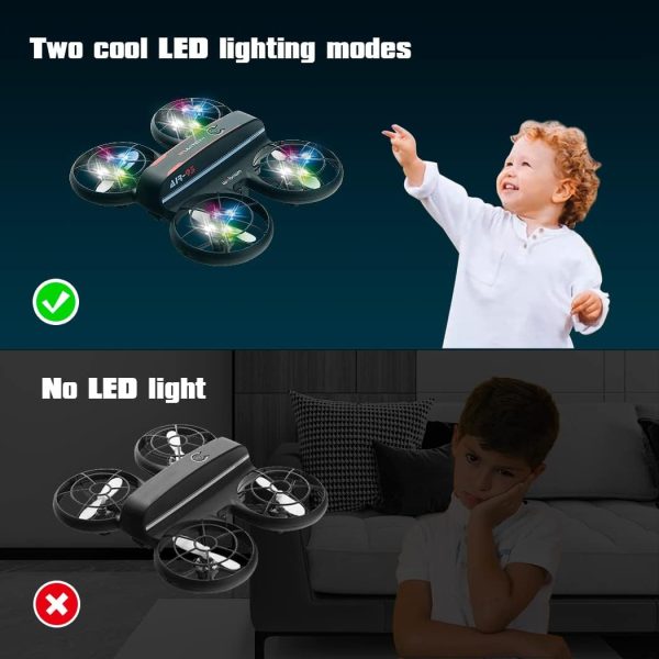 RC Drone with Altitude Hold and Headless Mode,Quadcopter with Blue&Green Light,Propeller Full Protect,2 Batteries and Remote Control,Easy to fly Kids Gifts Toys for Boys and Girls - Image 7