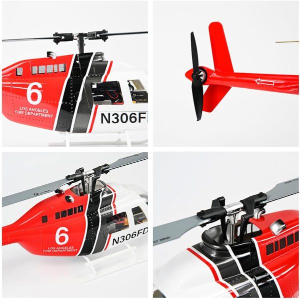 RC Helicopter with GPS, Bell-206-V3 470-Class RC Aircraft, 2.4G 6CH 700-level FBL Rotor Military Helicopter with Four Flight Modes, Gift for Adults (RTF Version/Right Handed Control) - Image 9