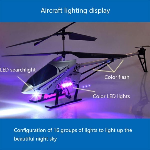 75cm Super Large 2.4G Remote Control Aircraft Anti-Fall Rc Helicopter Drone Model Outdoor Alloy RC Aircraft Easy to Learn Good Operation for Adult Kids Toy Xmas Gift(2 Batteries) - Image 4