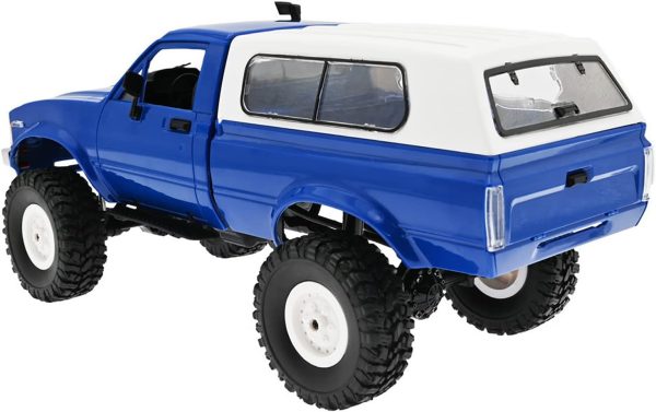 WPL C24 Crawler RC Car 1/16 RC Rock Crawler RC Truck 4x4 with 3 Upgraded 1200mah Battery 2.4GHz 4WD Remote Control Crawler Off-Road Pick-up Truck RTR for Men (wpl c24 Blue) - Image 7