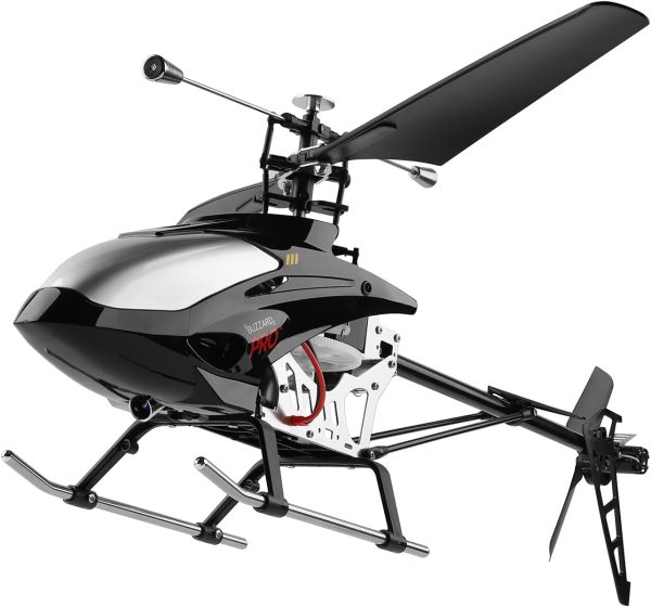 21.65 inch V913-A Black Silver Large Brushless Remote Control Alloy Helicopter Aircraft for Adults Beginners Youth 4CH RC Heli Model Fall Resistant Altitude Maintain (RTF 550MM 2 Batteries) - Image 4