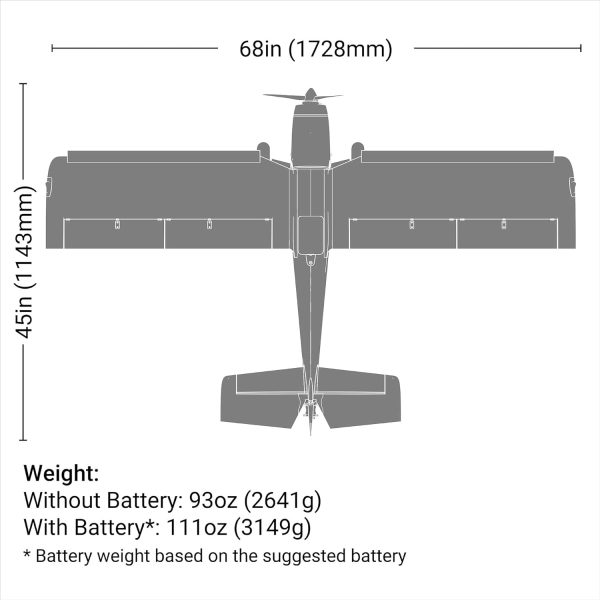 E-flite RC Airplane Super Timber 1.7m BNF Basic Transmitter Battery and Charger Not Included EFL02550 - Image 4