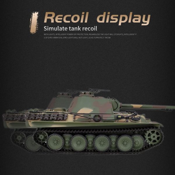 Large RC Tank for Adults- 1/16 German Panther G RC Tank That Shoots, 2.4G Remote Control Tank with Steel Gearbox Sounds Light Smoke, RC Military Vehicle Model (Camouflage Green) - Image 8