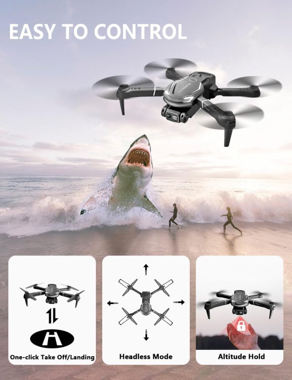 Cool Mini Drone with Camera for Kids Adults Beginners, 1080P FPV Camera Remote Control Drone for Kids with 3 Batteries, One-Click Take Off/Landing, Altitude Hold, Headless Mode, 360° Flips, 3-Gear Speeds , Emergency Stop, Toys Gifts for Kids - Image 4