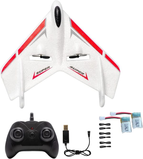 RC Plane Remote Control Airplane RTF 2CH Remote Control Ghost Airplane Indoor Outdoor 2.4GHz Radio Control Aircraft for Kids (2 Batteries) - Image 7