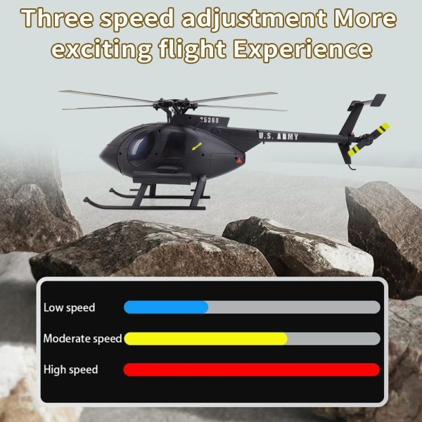 GoolRC C189 RC Helicopter, 4CH Remote Control Helicopter, 1:28 2.4GHz MD500 RC Aircraft with 6-Axis Gyro, Dual Brushless Motors, One Key Take Off/Landing for Adults, 2 Batteries (Black) - Image 8