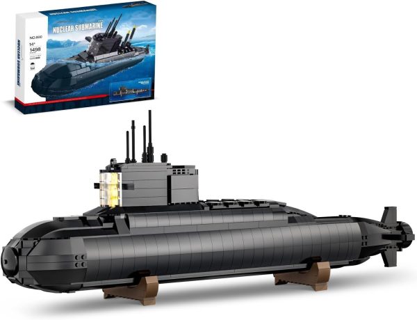 Strategic Nuclear Submarine Toy Building Blocks Set for Adult Kids, WW2 Historical Military Battleship Model Kit with Light, Home Office Decor Collection, Gift for Men Boys Teens 10 12 14 16+ (1498cs) - Image 2