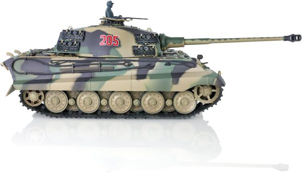 2.4G Heng Long 1/16 Scale 7.0 Plastic German King Tiger RTR RC Tank Model 3888A Smoking 340° Rotating Turret Infrared Combat Lifting Barrel Light Sound BB Shooting Airsoft Tank That Shoot - Image 6